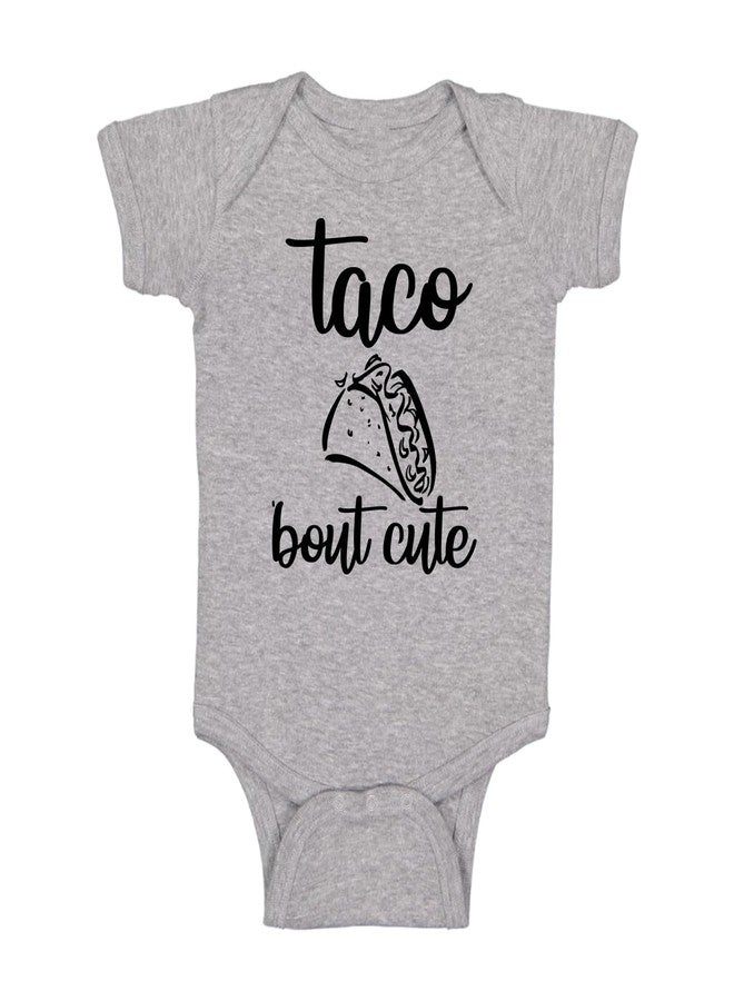 Funnwear Taco Bout Cute - Funny Baby Essentials Bodysuit - Cute Newborn Outfit Boy Infant Girl Clothes (6 Months, Sports Grey) - Image 1