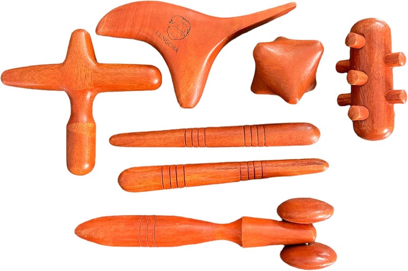 Lungcha 5 Types 6 Piece Set  Traditional Thai Massage Reflexology Stick Tool with The Usage Guide and Tools Bag Set of 5 Types Full Body Massage - Image 3