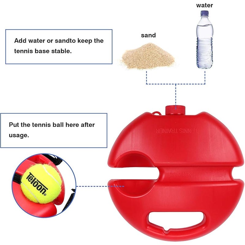 Teloon Solo Tennis Trainer Rebound Ball with String for Self Tennis Practice Training Tool for Adults or Kids Beginners with 2 String Balls Elastic and a Portable Mesh Bag - Image 3