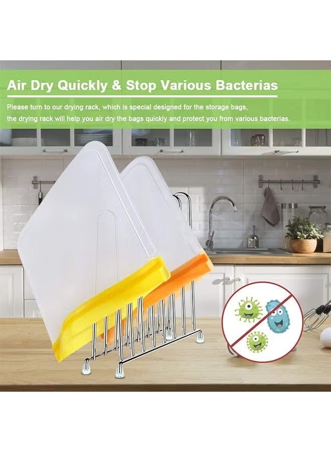 Captaintech 20 Packs of Reusable Freezer Bags, Reusable Sandwich Bags, Reusable Silicone Food Storage Bags, Leak-Proof Sealed Containers for Lunches, Snacks, Fruits and Vegetables - Image 5