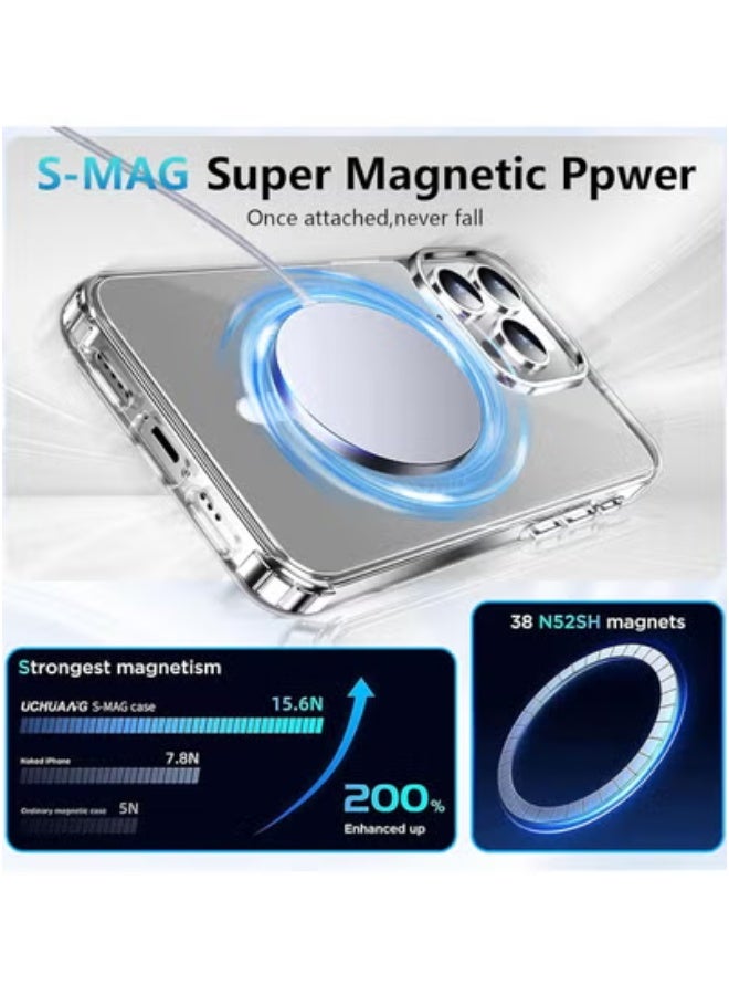 Wireless Charging Case Cover and camera protection For iPhone 16 Pro Max - Clear - Image 3