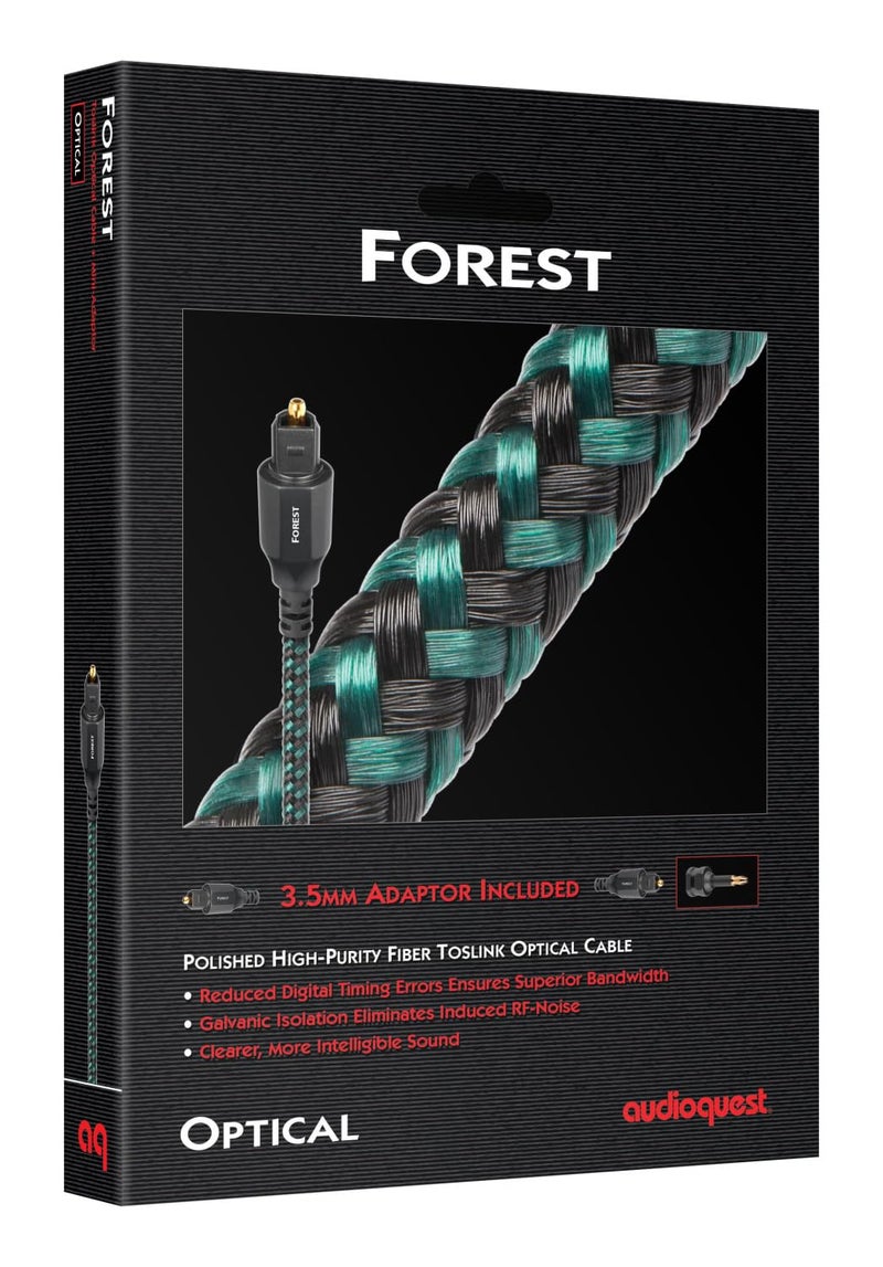 AudioQuest Forest Toslink Fiber Optic Digital Audio Cable - 2.46 ft. (.75m) Green - Image 2