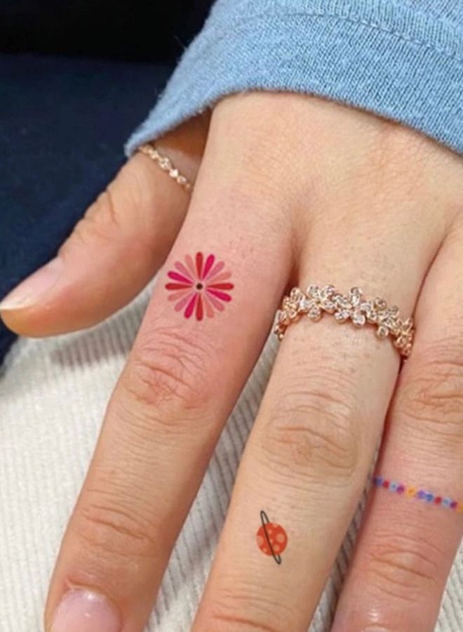 4-Pieces Waterproof Temporary Tattoos Cartoon Design Multi-shape Cute Stickers for Kids - Image 3