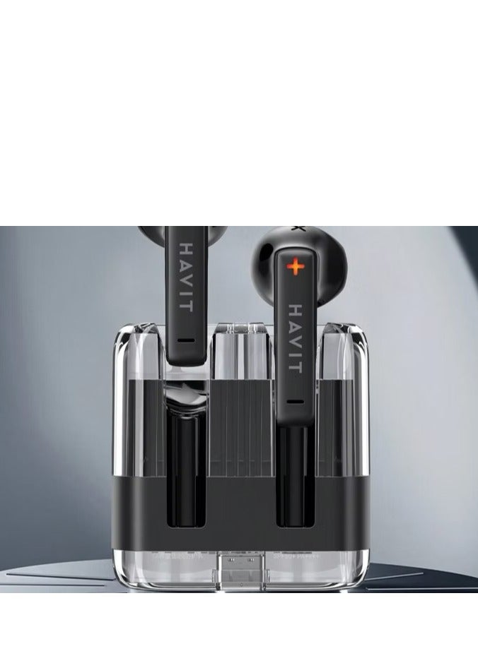 HAVIT TW981 True Wireless Earbuds – Bluetooth 5.3, Touch Control, 13mm Drivers, Ergonomic Fit, 4h Playtime (20h with Charging Case) – Black/White/Orange - Image 2