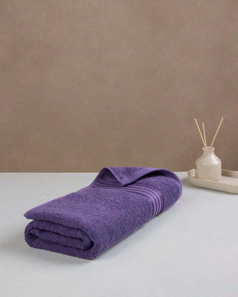 Himêya Himeya 100% Cotton Towels for Bath | Towels for Bath Large Size |Soft & Absorbent | 380 GSM | 1 Piece Bath Towel for Men/Women|70 cms x 140 cms - Matt Purple -Pack of 1 - Image 3