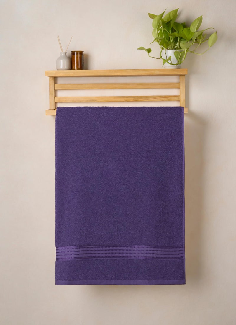 Himêya Himeya 100% Cotton Towels for Bath | Towels for Bath Large Size |Soft & Absorbent | 380 GSM | 1 Piece Bath Towel for Men/Women|70 cms x 140 cms - Matt Purple -Pack of 1 - Image 1