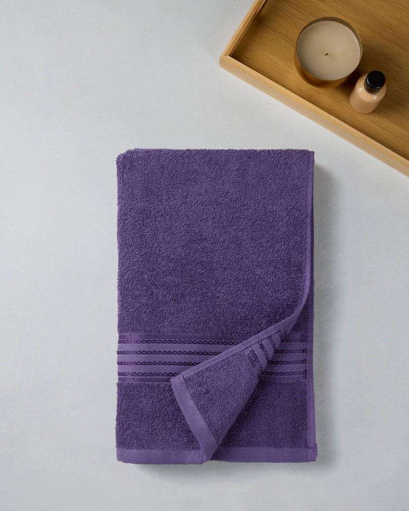 Himêya Himeya 100% Cotton Towels for Bath | Towels for Bath Large Size |Soft & Absorbent | 380 GSM | 1 Piece Bath Towel for Men/Women|70 cms x 140 cms - Matt Purple -Pack of 1 - Image 4