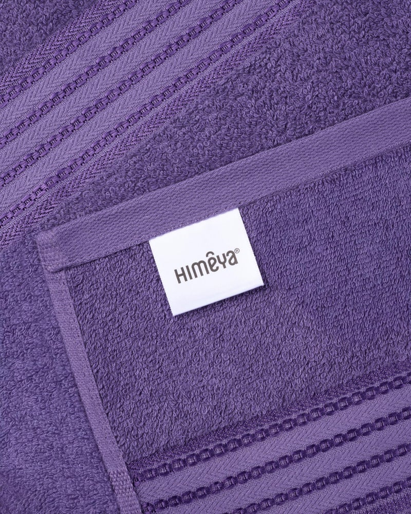 Himêya Himeya 100% Cotton Towels for Bath | Towels for Bath Large Size |Soft & Absorbent | 380 GSM | 1 Piece Bath Towel for Men/Women|70 cms x 140 cms - Matt Purple -Pack of 1 - Image 5