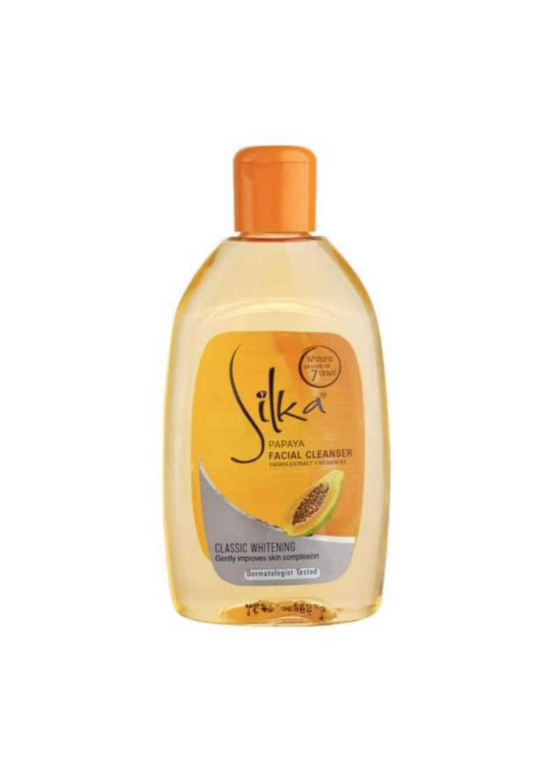 Silka Papaya Facial Cleanser Classic whitening , Gently improves skin complexion150 ml  - Image 2