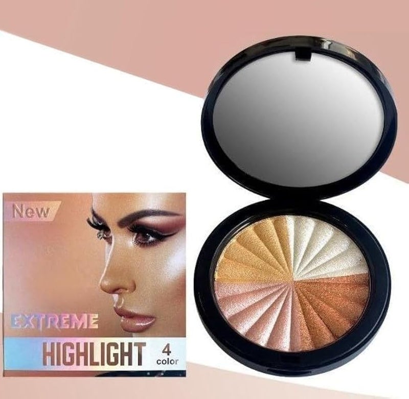 Blush and Highlighter Palette,4 in 1 Makeup Powder Cruelty-Free Matte Blush,Shimmer Illuminator Highlighters for a Glowing Look - Image 3