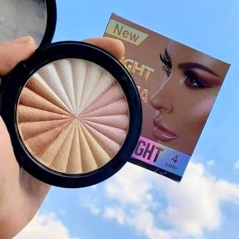 Blush and Highlighter Palette,4 in 1 Makeup Powder Cruelty-Free Matte Blush,Shimmer Illuminator Highlighters for a Glowing Look - Image 4