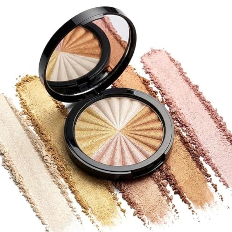 Blush and Highlighter Palette,4 in 1 Makeup Powder Cruelty-Free Matte Blush,Shimmer Illuminator Highlighters for a Glowing Look - Image 1