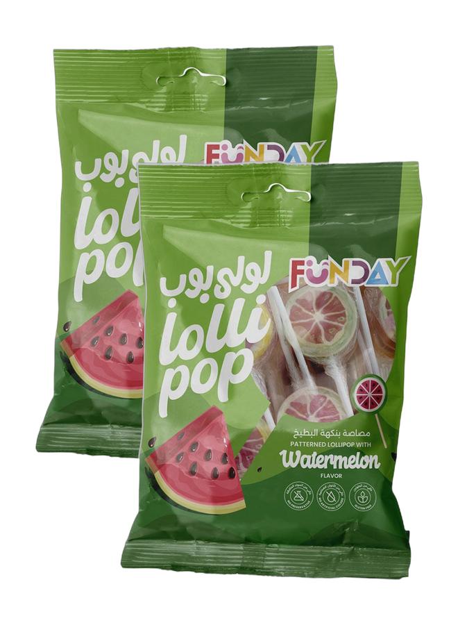 Funday Watermelon Flavor Lollipop Bag 80 grams (Pack of 2) - Image 1