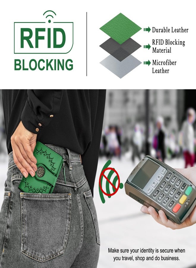 Tipmile محفظة صغيرة من تيبميل للنساء، ثنائية الطي، مزودة بحماية من تقنية RFID، وحامل بطاقات، وجيب بسحاب للعملات المعدنية. - Image 3