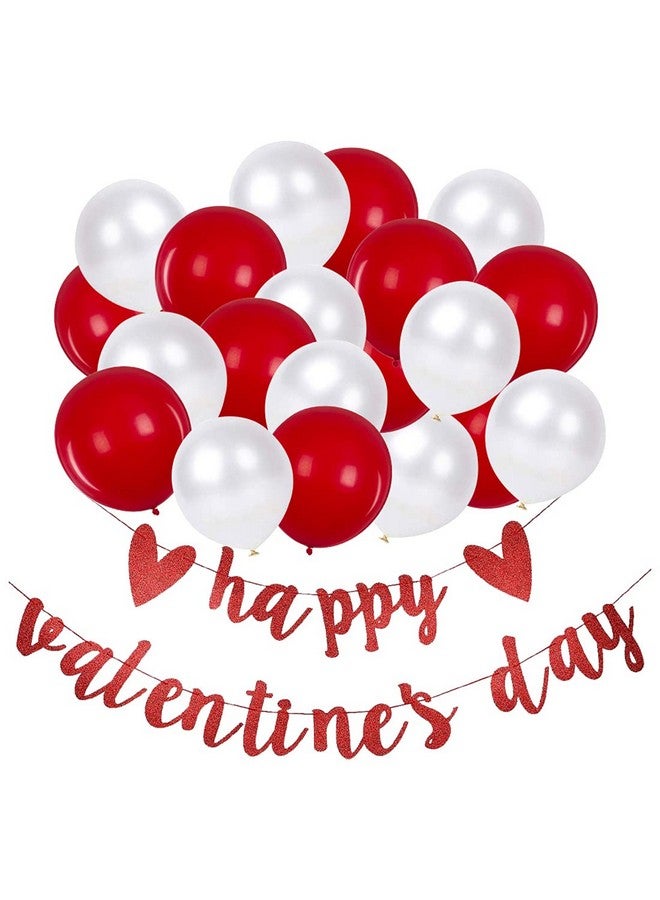 Dzrige Happy Valentines Day Banner,Red Glitter Letters Valentines Day Backdrop Sign,Heart Decorations for Valentines Day,Wedding Engagement Party,Home Decoration - Image 3