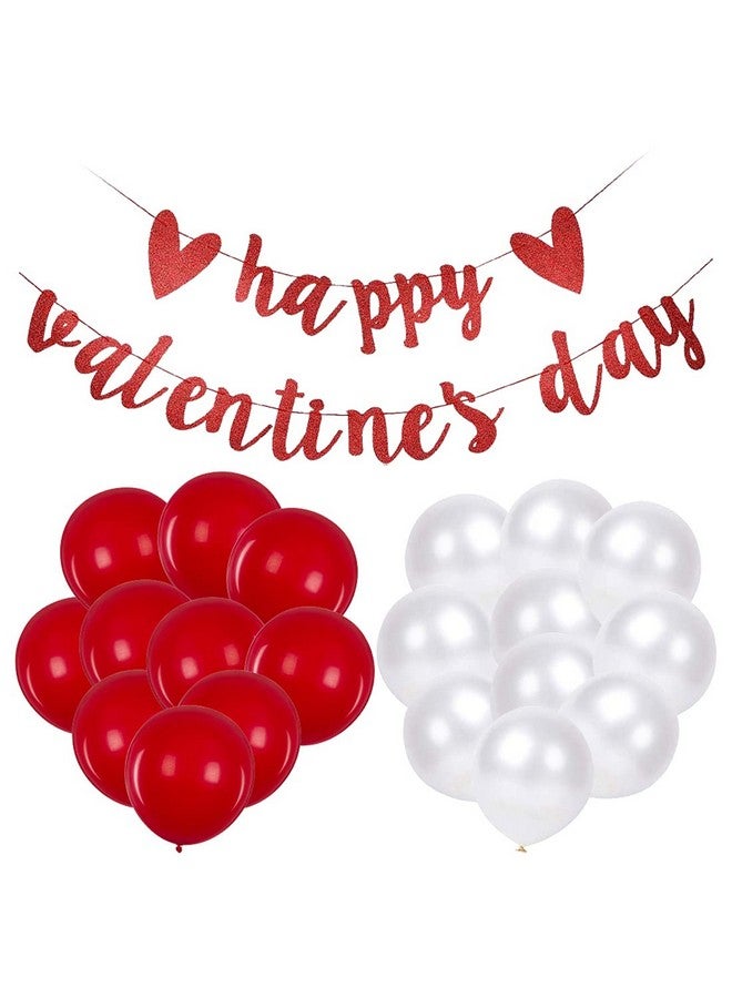 Dzrige Happy Valentines Day Banner,Red Glitter Letters Valentines Day Backdrop Sign,Heart Decorations for Valentines Day,Wedding Engagement Party,Home Decoration - Image 4