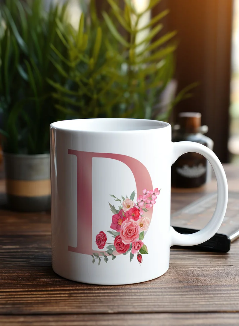 لوحة كوب سيراميك  أونصة بتصميم حرف  على الجانبين