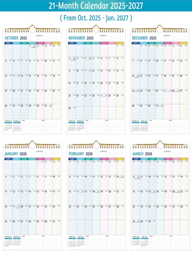 BowCuk 2026-2027 Wall Calendar - Use Now to Jun 2027, Calendar 2026-2027 Wall, 21 Monthly Calendar, 8.5 x 11 In, 2026 Small Calendar, Ruled Blocks, Thick Paper, Holidays, To-do ＆ Notes, Great for Organizing - Image 4