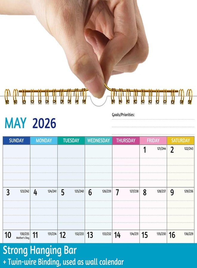 BowCuk 2026-2027 Wall Calendar - Use Now to Jun 2027, Calendar 2026-2027 Wall, 21 Monthly Calendar, 8.5 x 11 In, 2026 Small Calendar, Ruled Blocks, Thick Paper, Holidays, To-do ＆ Notes, Great for Organizing - Image 5