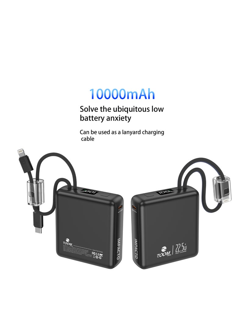Zoom Plus ZP11B Ultra-Slim 10,000mAh IMPACTO Super Fast 22.5W Power Bank - Black - Image 3