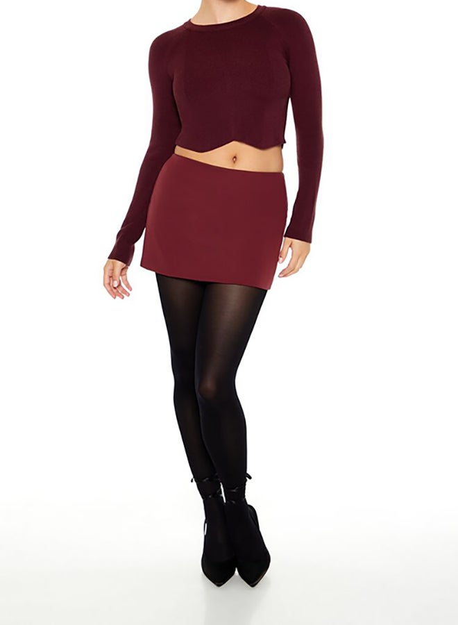 FOREVER 21 Notched Cropped Sweater  - Image 4