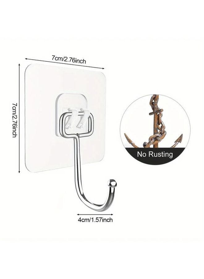 خطاف حائط شفاف مقاوم للماء ثقيل الوزن قطعة واحدة بسعة قصوى 37 رطلاً للمطبخ والحمام - Image 4