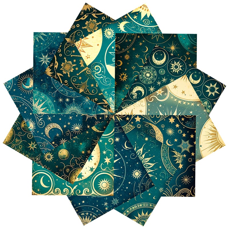 PIGBIT 12 Sheets Astrology Scrapbook Paper,Vintage Craft Scrapbooking Paper Pad,Journaling Scrapbooking Supplies,Cardstock Decorative Craft Paper - Image 1