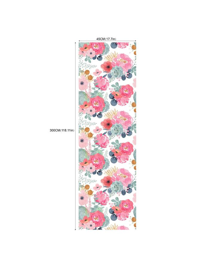 Bluejw Rose Blooming Background Self-adhesive Touch Wallpaper Living Room Bedroom Wall Stickers Furniture Renovation Stickers RW224-225 - Image 1