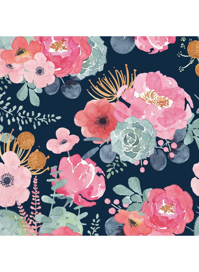 Bluejw Rose Blooming Background Self-adhesive Touch Wallpaper Living Room Bedroom Wall Stickers Furniture Renovation Stickers RW224-225 - Image 2