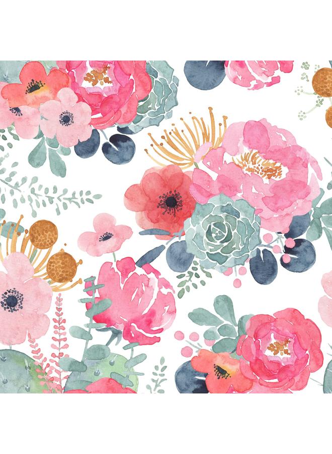 Bluejw Rose Blooming Background Self-adhesive Touch Wallpaper Living Room Bedroom Wall Stickers Furniture Renovation Stickers RW224-225 - Image 4