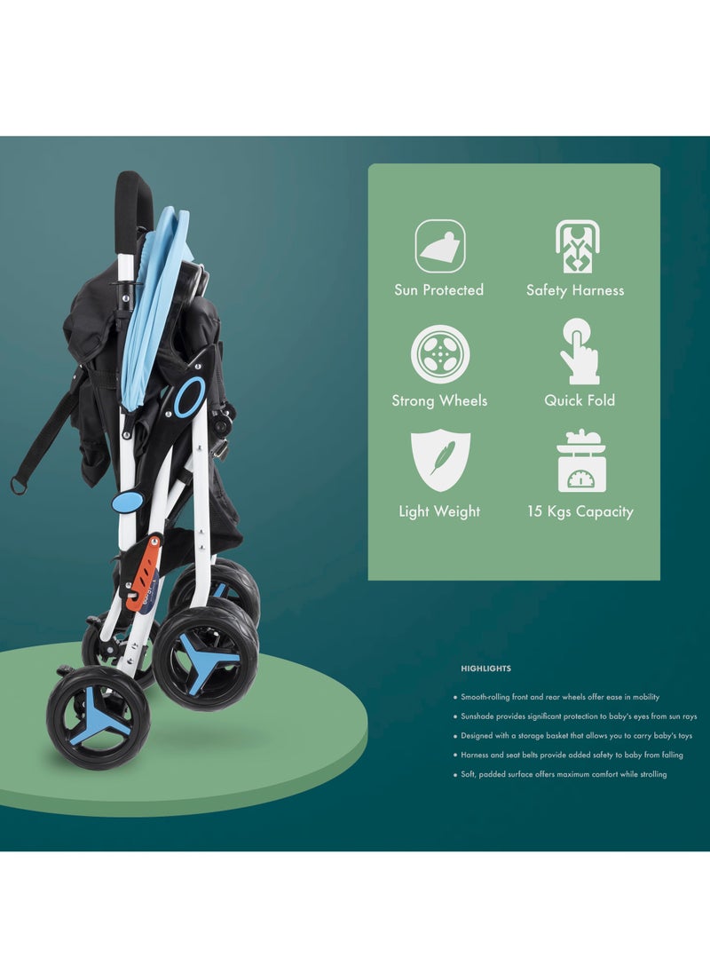 BABY PLUS - Adjustable Baby Single Stroller With Storage Basket, Easy To Fold, and Compact Design - Newborn - Image 1
