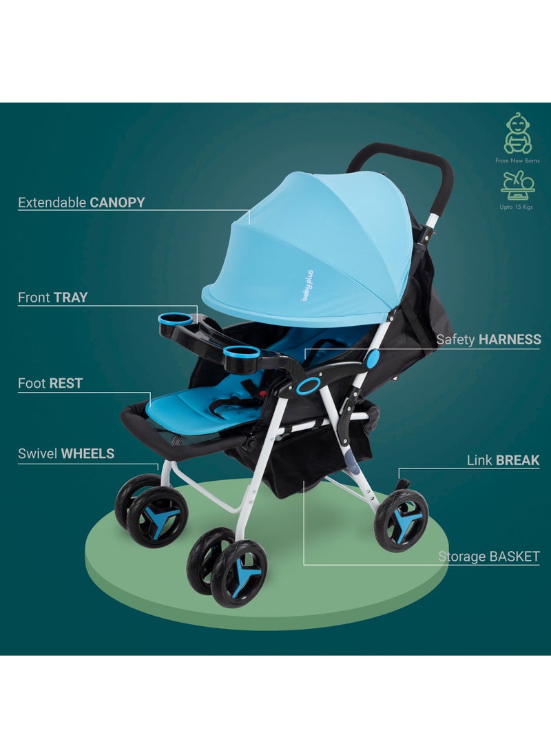 BABY PLUS - Adjustable Baby Single Stroller With Storage Basket, Easy To Fold, and Compact Design - Newborn - Image 1