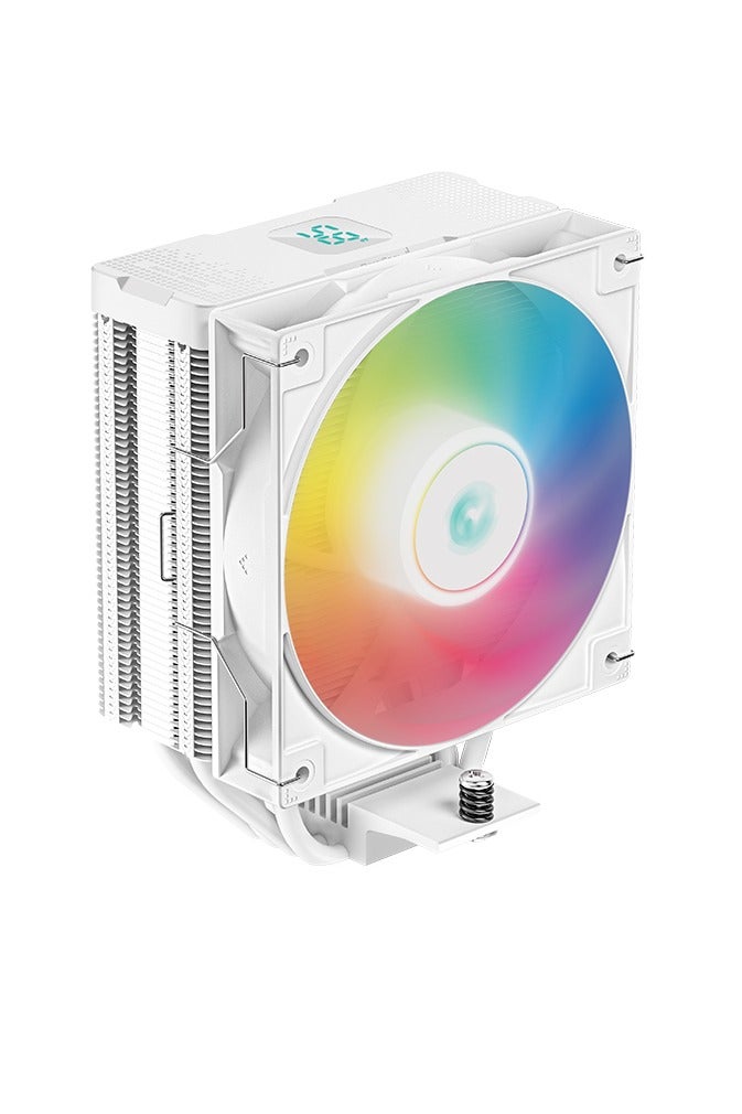 DEEPCOOL AG400 DIGITAL WH ARGB CPU Air Cooler, 4x 6mm Heatpipes, 120mm PWM Fan (500–2100 RPM, 75.89 CFM, ≤31.6 dB), Addressable RGB Lighting, Real-Time CPU Temperature Digital Display, Compatible with Intel LGA1700/1200/115x & AMD AM5/AM4 Sockets, White | R-AG400-WHADMN-G-1 - Image 2