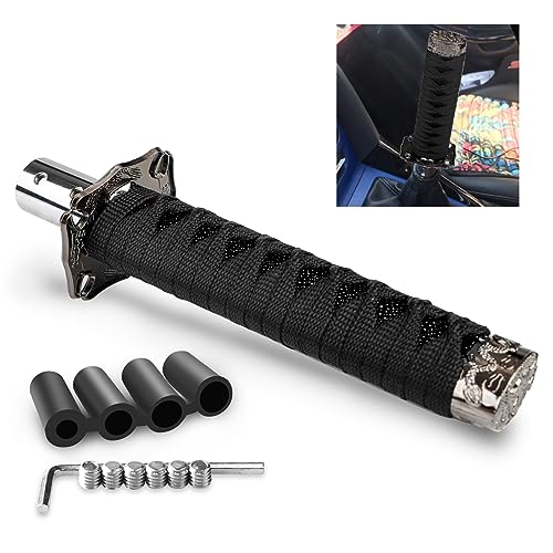 HTRACING Katana Gear Shift Knob Samurai Sword Shifter Knob Universal Fit for Manual Cars with Adapters Black15cm - Image 1