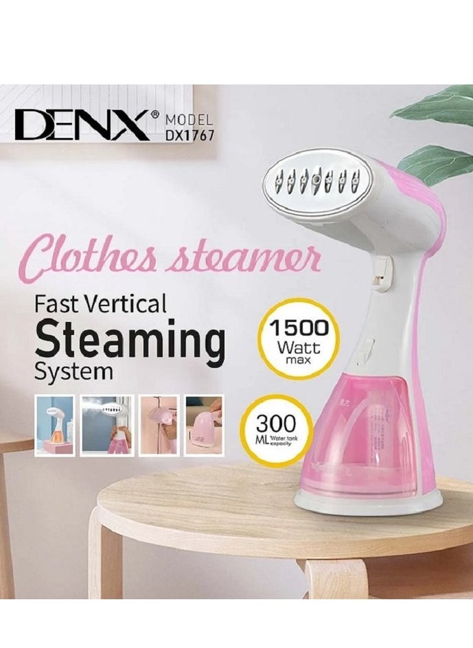 Denx device Handheld Steam Suitable For All Types Of Clothes With A Power Of 1500 Watts pink  - Image 2
