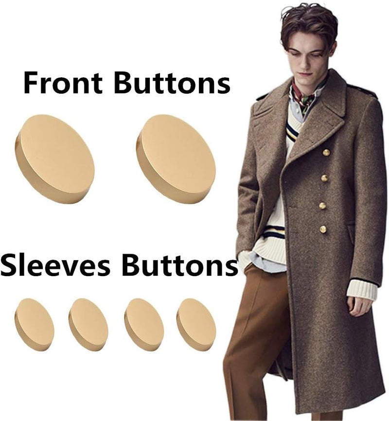 YaHoGa YaHoGa 14pcs Gold Blazer Buttons for Suits Blazers Sport Coats 20mm 15mm Plane Metal Shank Blazer Buttons Set for Sewing Coats Suits Blazers MB20120 - Image 2