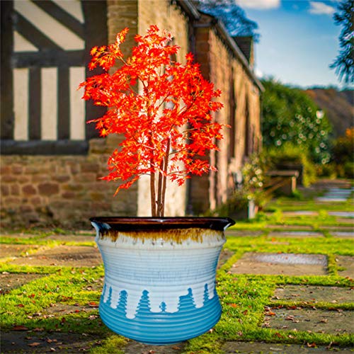 Niyara Exclusive Blue White Horcrux Flow Ceramic Planters Designer Pots Large 9 inch for Indoor Outdoor Home, Office, Balcony, Decor, Garden Gamla - Image 3