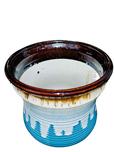 Niyara Exclusive Blue White Horcrux Flow Ceramic Planters Designer Pots Large 9 inch for Indoor Outdoor Home, Office, Balcony, Decor, Garden Gamla - Image 4