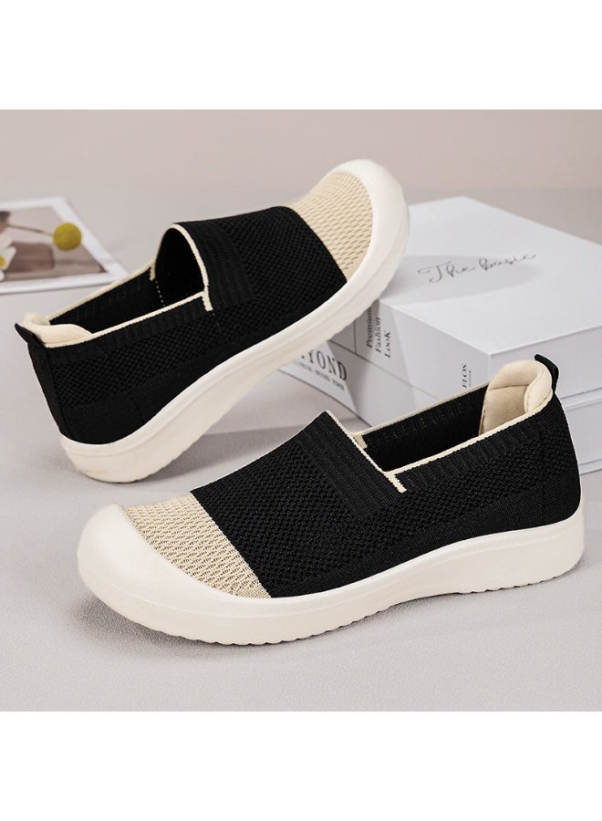 NIBEMINENT Women's Autumn Hiking Cloth Shoes Soft-soled Casual Shoes Shallow Mouth Flat Shoes Lazy - Image 2