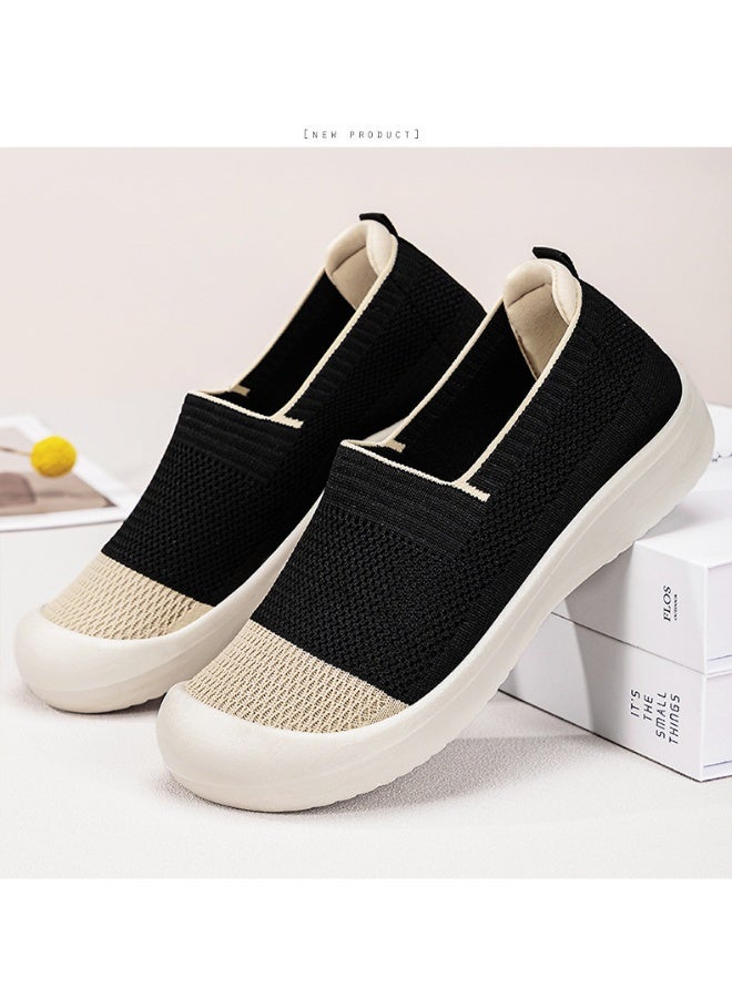 NIBEMINENT Women's Autumn Hiking Cloth Shoes Soft-soled Casual Shoes Shallow Mouth Flat Shoes Lazy - Image 3