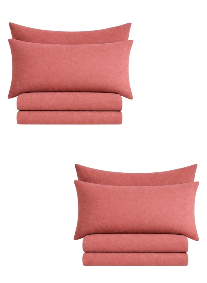 سنوز باندل عيد الام اشترى قطعه واحصل على الاخرى مجانا، طقم ملاية سرير عاديه, مايكروفايبر مقاس فردي، طقم 4 قطع، 180*235 سم، كشمير - Image 3