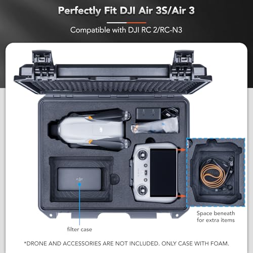 Lykus Titan MA310 Waterproof Hard Case for DJI Air 3S/Air 3 and DJI RC 2/RC-N2, Support Lanyard [CASE ONLY] - Image 3