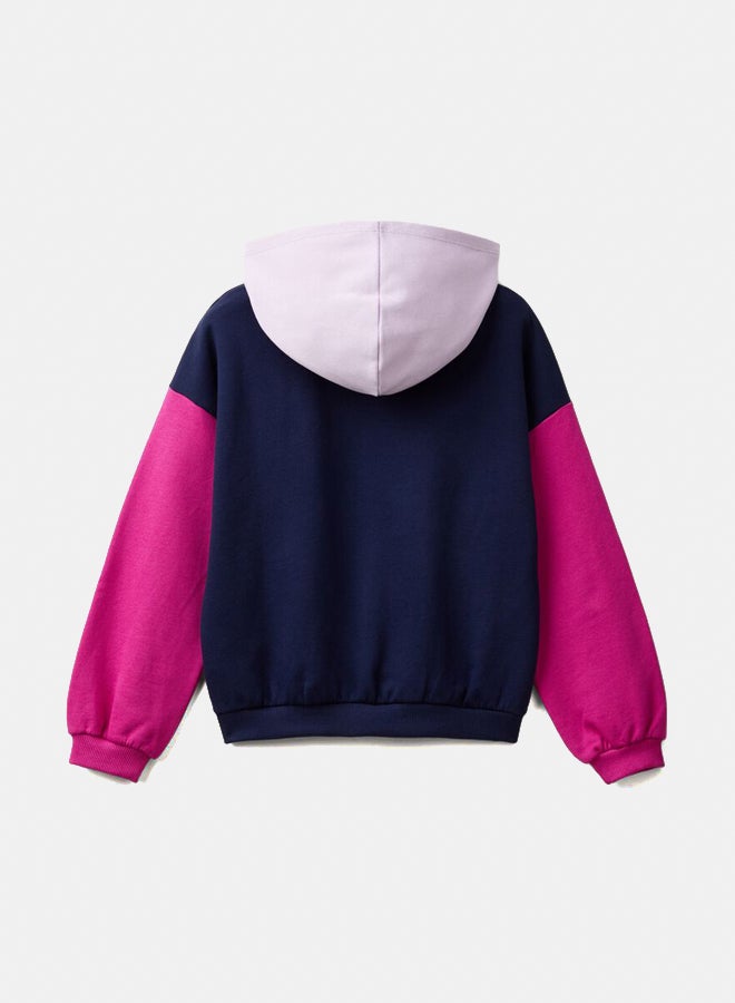 Benetton Girls Long Sleeve Hood Sweatshirt - Image 2