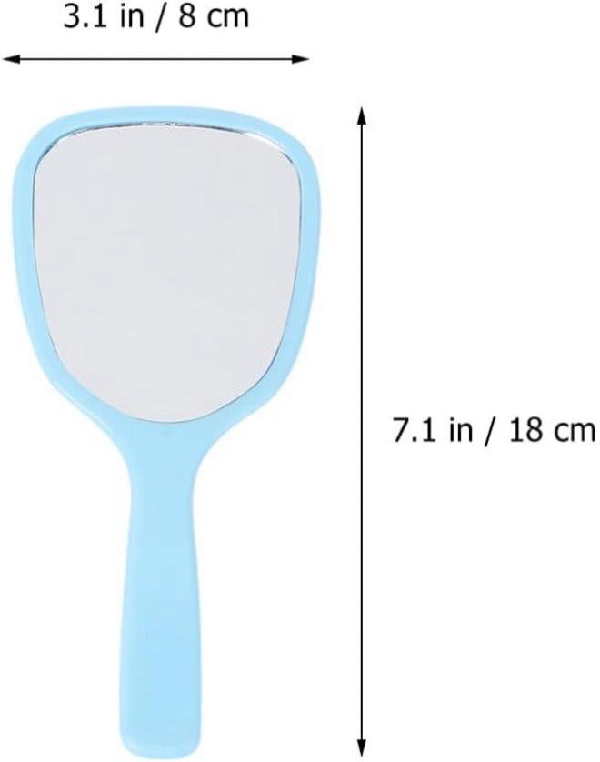8pcs Portable Handheld Makeup Reflector Candy Color Single-Sided with Handle for Women Travel Cosmetic Use (Green, Purple, Pink, Sky-Blue) - Image 2