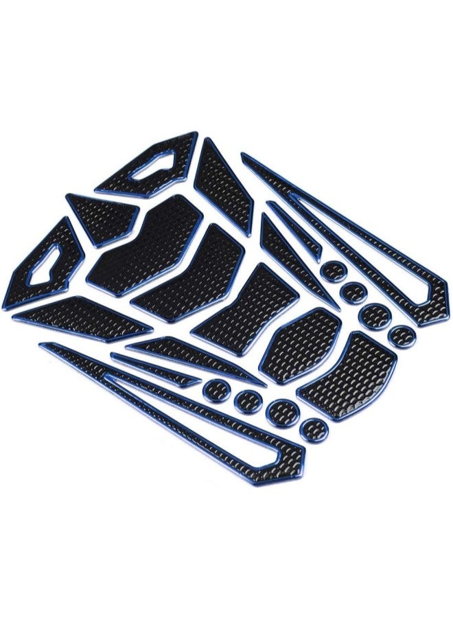 كلاراكو واقي خزان الوقود العالمي للدراجات النارية، ملصق خزان الوقود المطاطي الملون، وسادة جر الخزان، ملصق خزان الدراجة النارية (حافة زرقاء) - Image 1