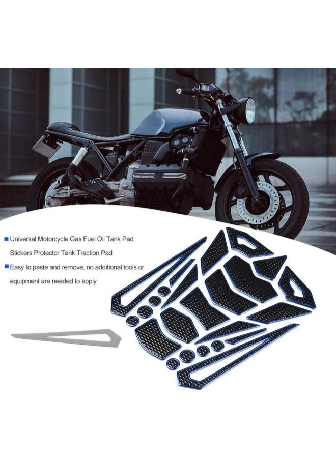 كلاراكو واقي خزان الوقود العالمي للدراجات النارية، ملصق خزان الوقود المطاطي الملون، وسادة جر الخزان، ملصق خزان الدراجة النارية (حافة زرقاء) - Image 2