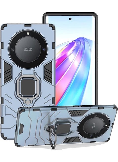 Compatible With Honor X9A Case, Hybrid Heavy Duty Protection Defender Kickstand Armor Case Cover, Anti-Fall Drop Protection, Shockproof Case, Blue