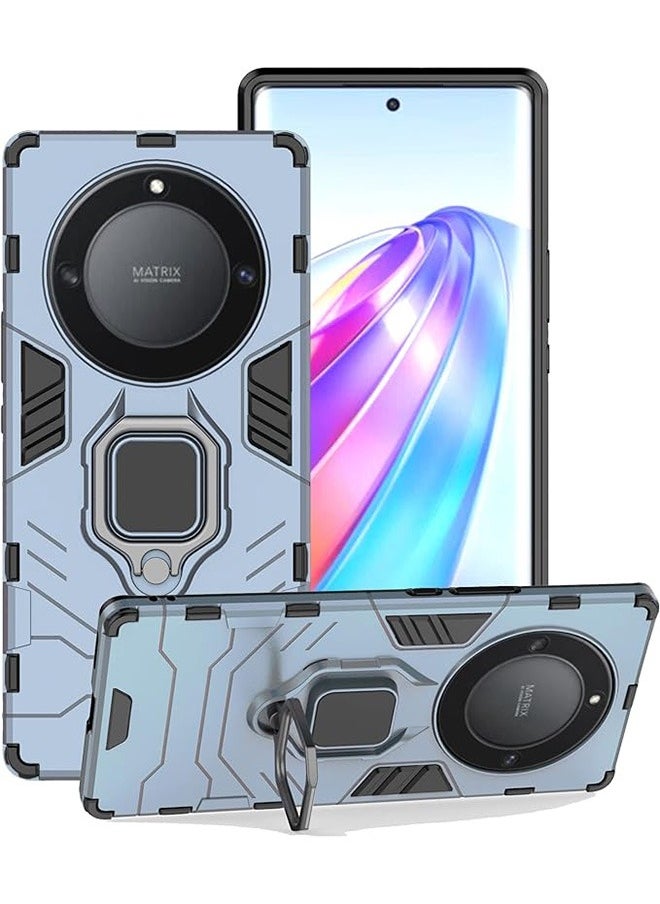 Compatible With Honor X9A Case, Hybrid Heavy Duty Protection Defender Kickstand Armor Case Cover, Anti-Fall Drop Protection, Shockproof Case, Blue