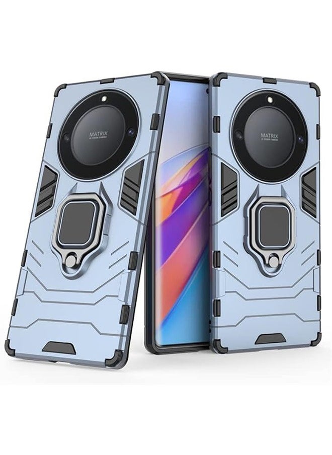 Compatible With Honor X9A Case, Hybrid Heavy Duty Protection Defender Kickstand Armor Case Cover, Anti-Fall Drop Protection, Shockproof Case, Blue