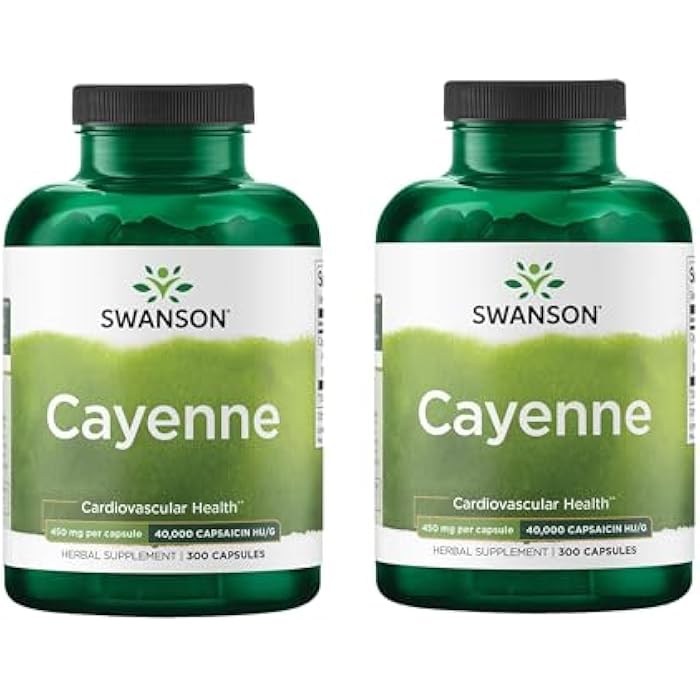 Swanson Cayenne - Herbal Supplement Promoting Digestion, Circulation & Metabolism Support - Natural Formula May Support Heart Health - (300 Capsules, 450mg Each) (2 Pack) - Image 1